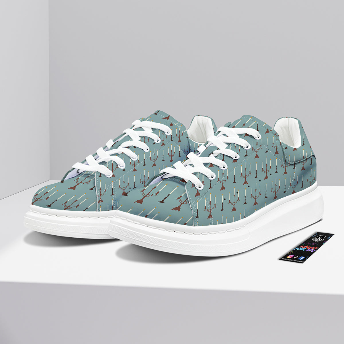 Candle Vintage Print Pattern Platform Shoes-grizzshop