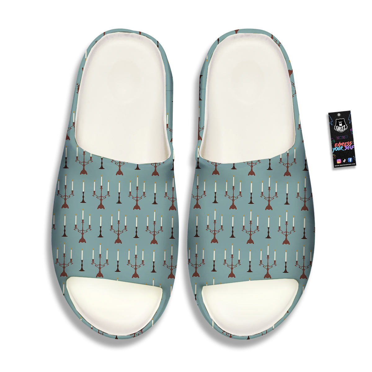 Candle Vintage Print Pattern Sandals-grizzshop