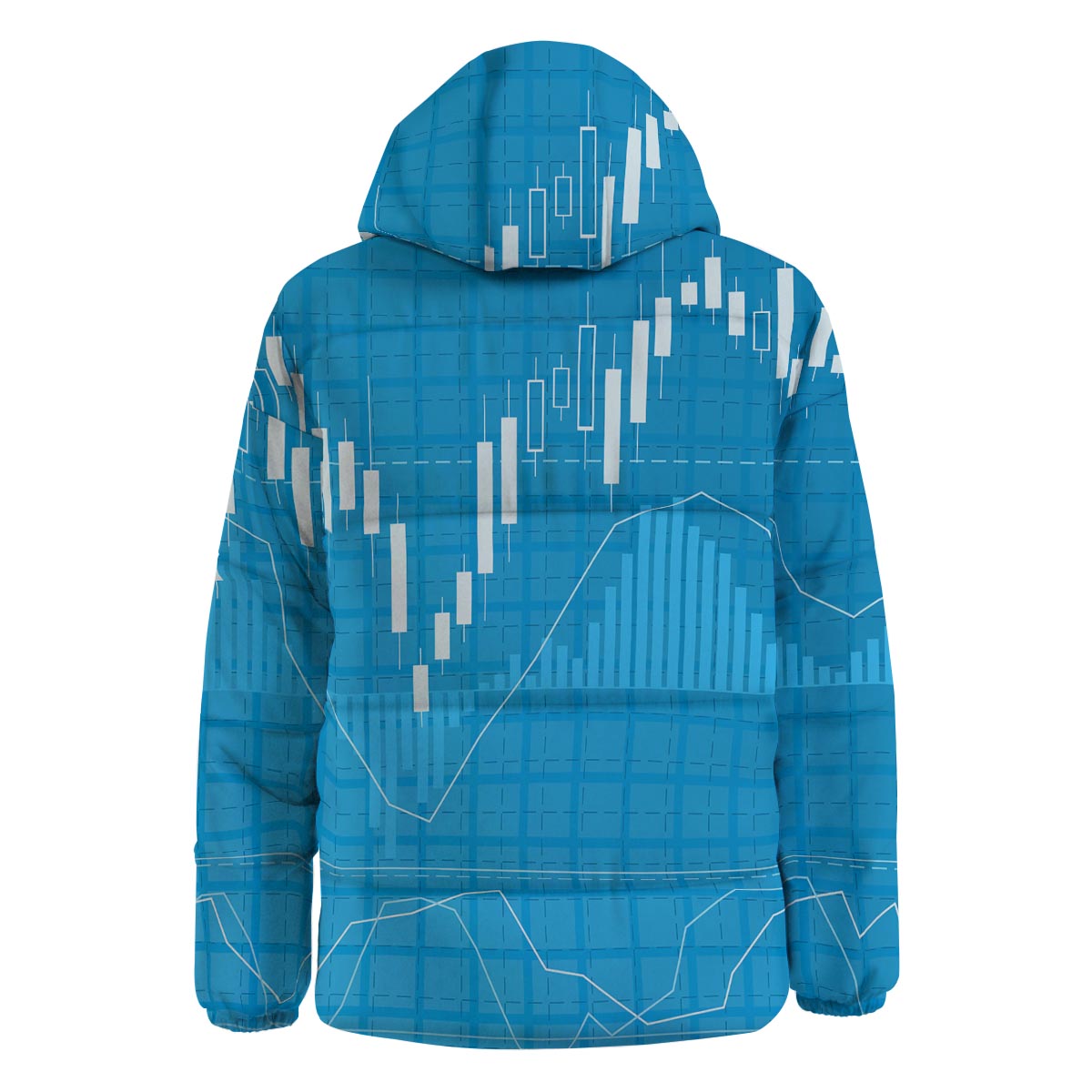 Candlestick Stock Market Print Down Jacket-grizzshop