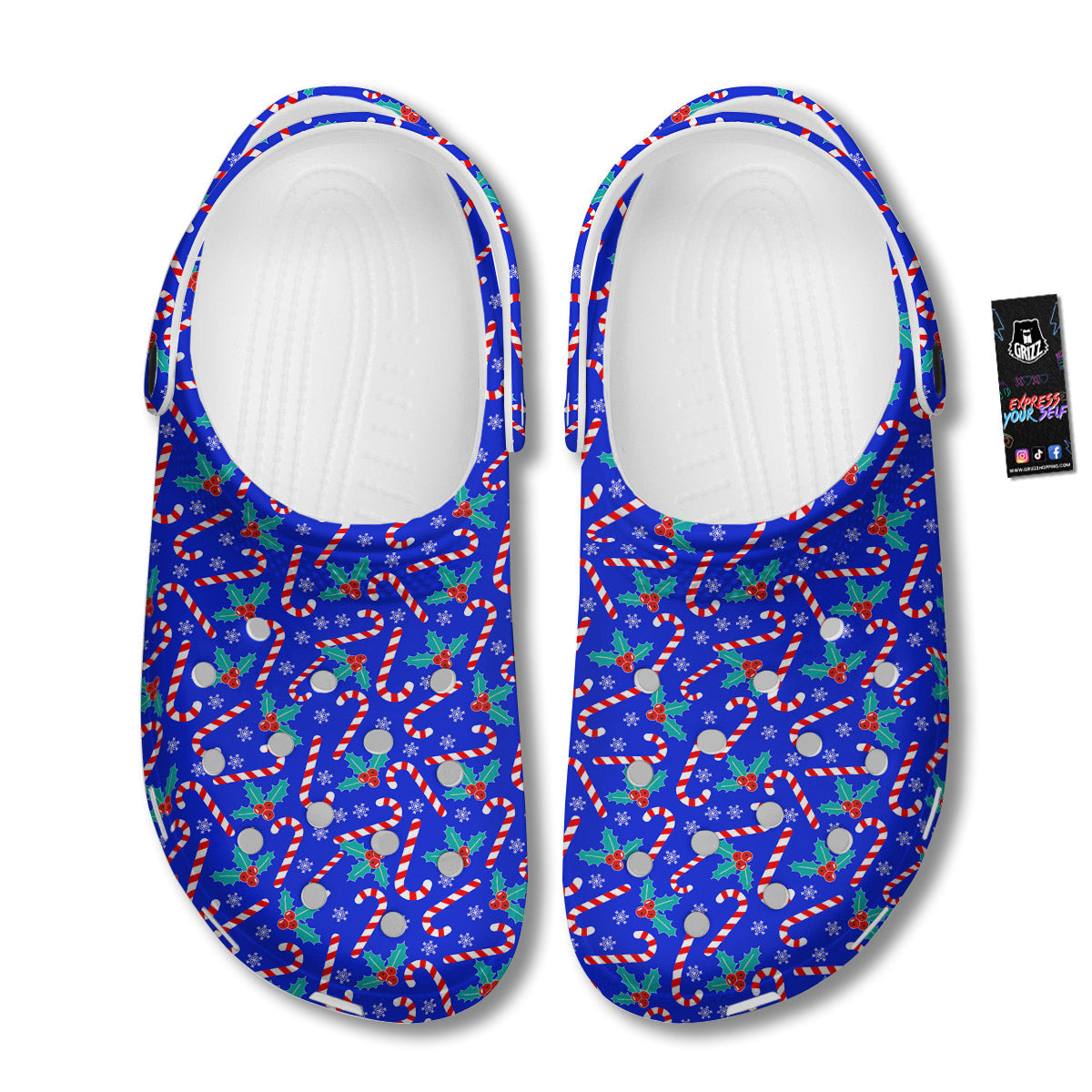 Candy And Christmas Berry Print Pattern Clog-grizzshop