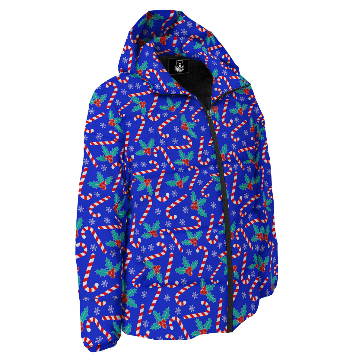 Candy And Christmas Berry Print Pattern Down Jacket-grizzshop