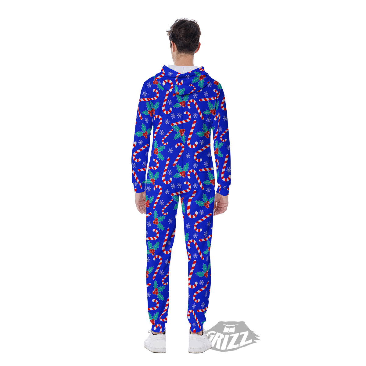 Candy And Christmas Berry Print Pattern Men's Jumpsuit-grizzshop