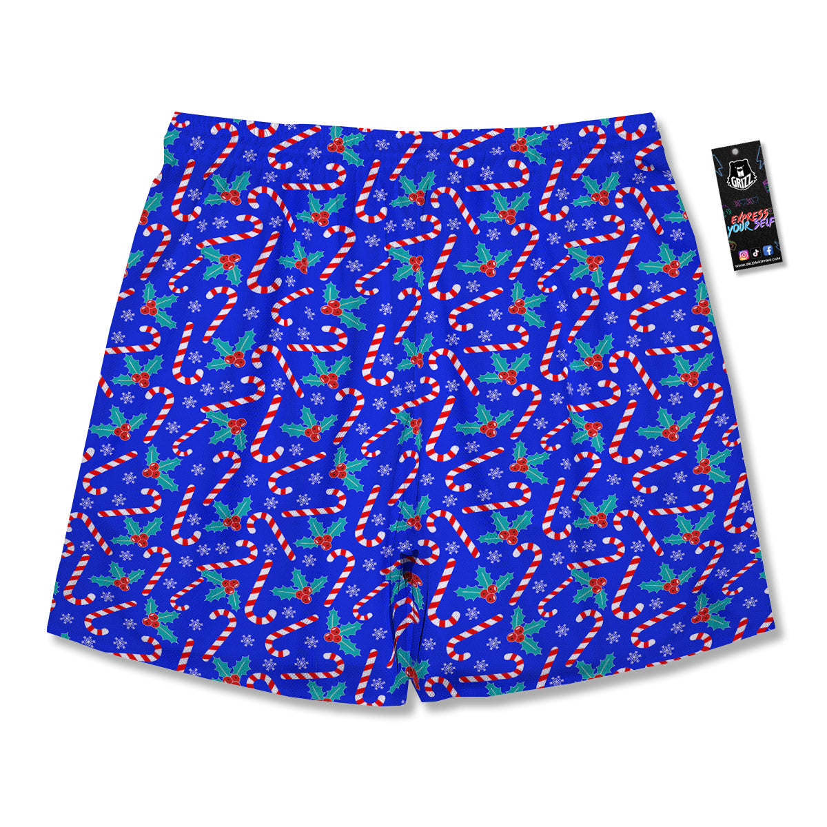 Candy And Christmas Berry Print Pattern Men's Running Shorts-grizzshop