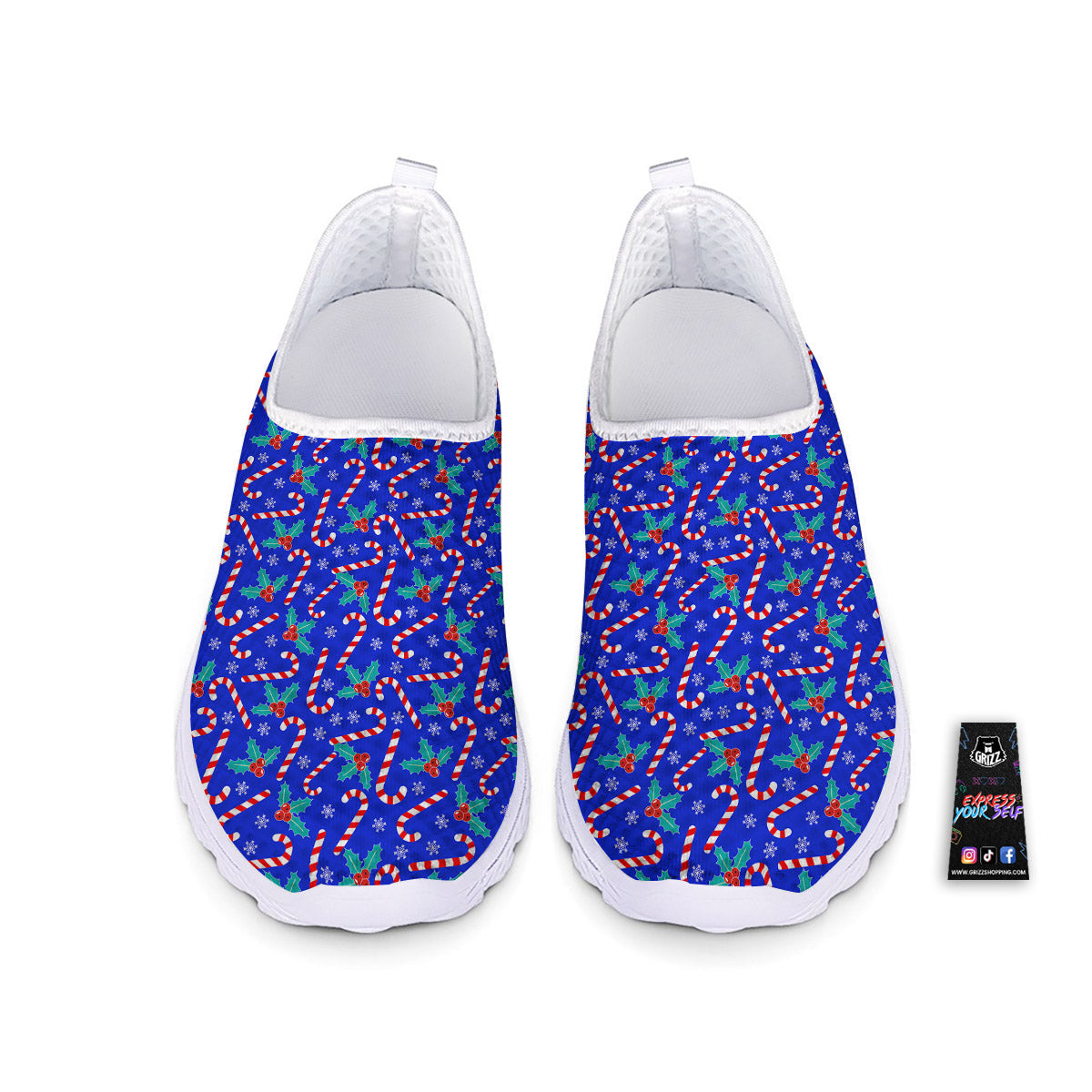 Candy And Christmas Berry Print Pattern Nurse Shoes-grizzshop