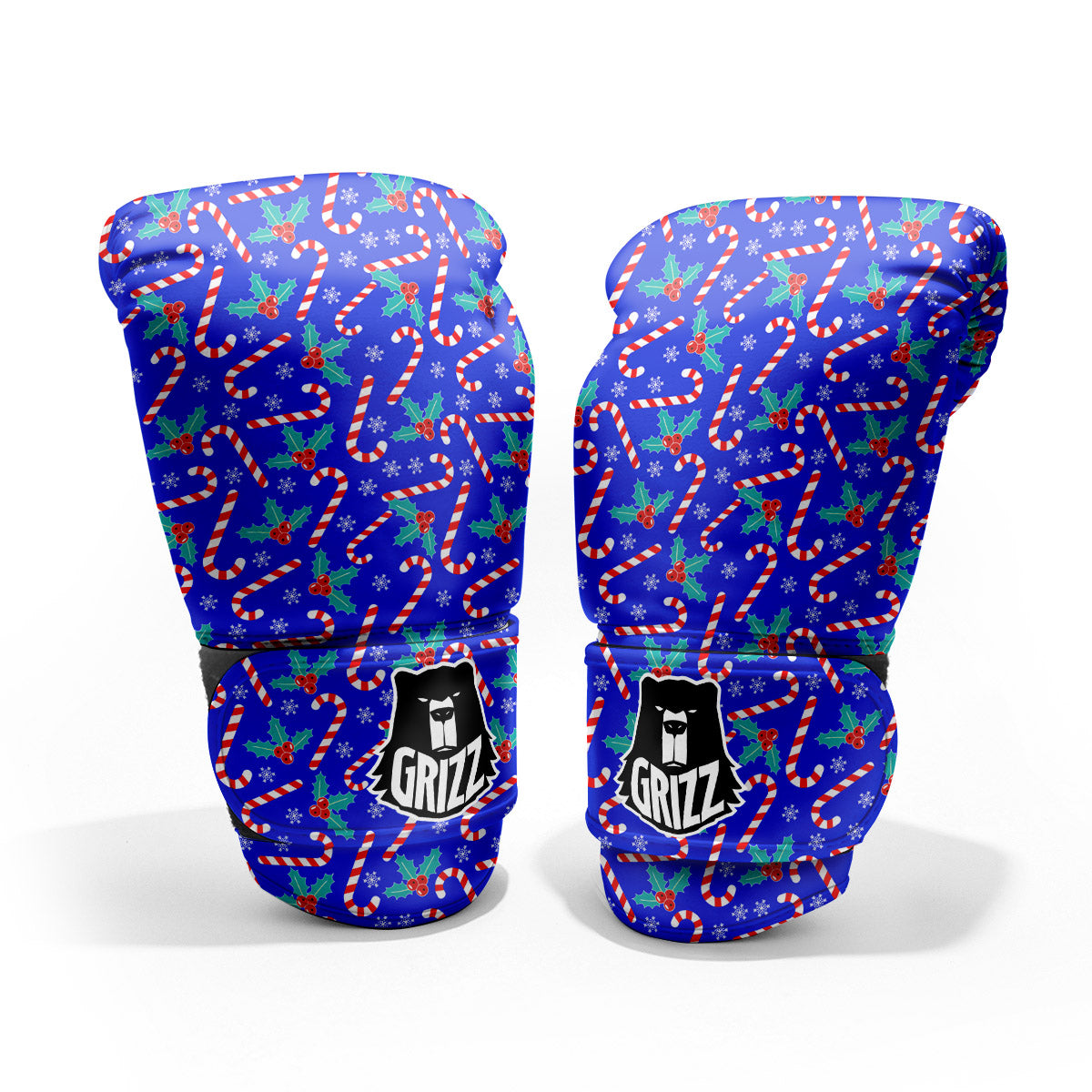 Candy And Christmas Berry Print Pattern Pro Boxing Glove
