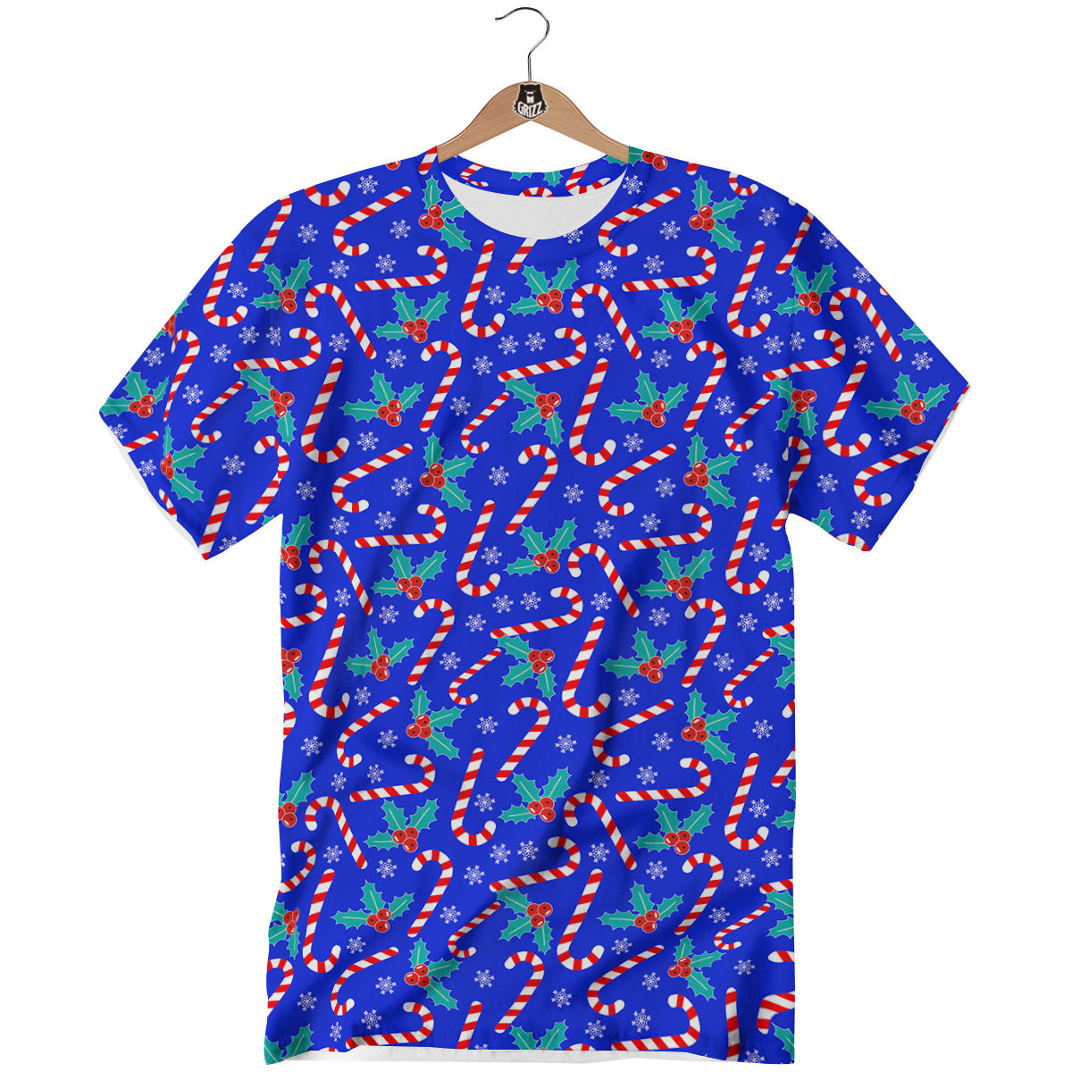 Candy And Christmas Berry Print Pattern T-Shirt-grizzshop