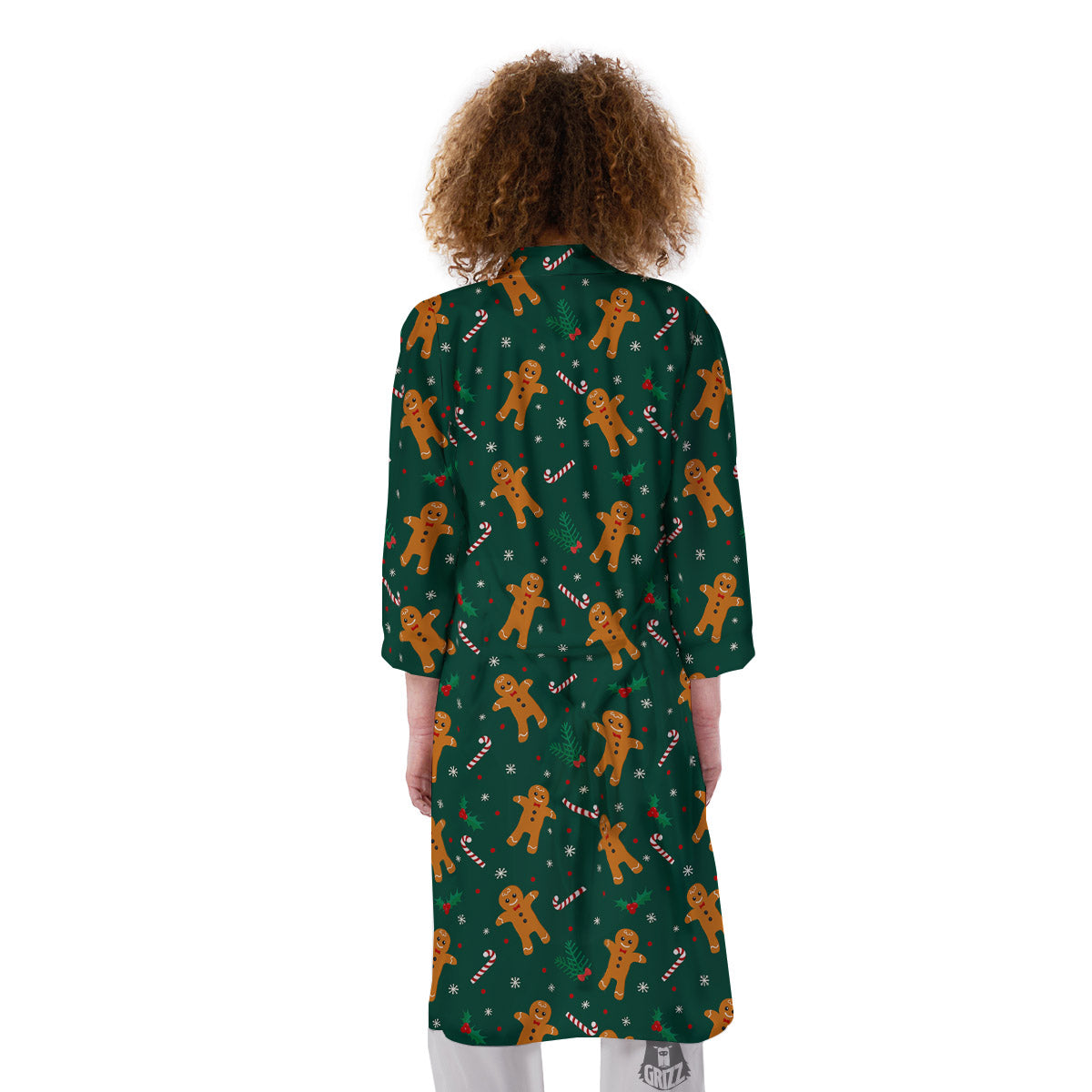 Candy And Christmas Cookie Print Pattern Kimono-grizzshop