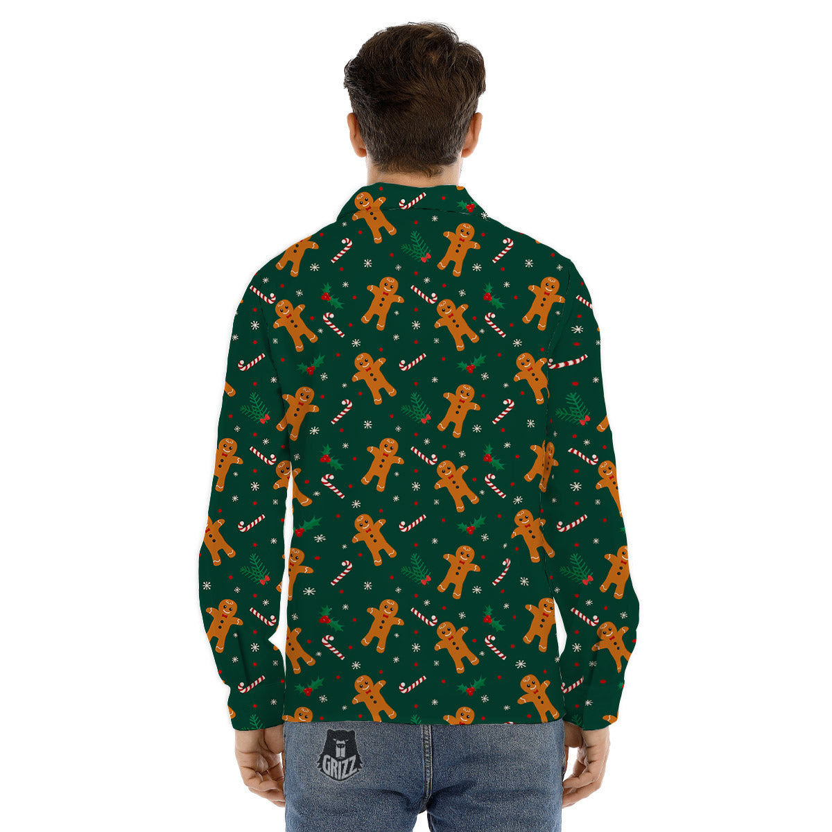 Candy And Christmas Cookie Print Pattern Men's Dress Shirts-grizzshop