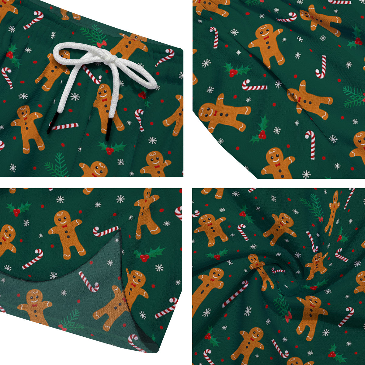 Candy And Christmas Cookie Print Pattern Men's Running Shorts-grizzshop