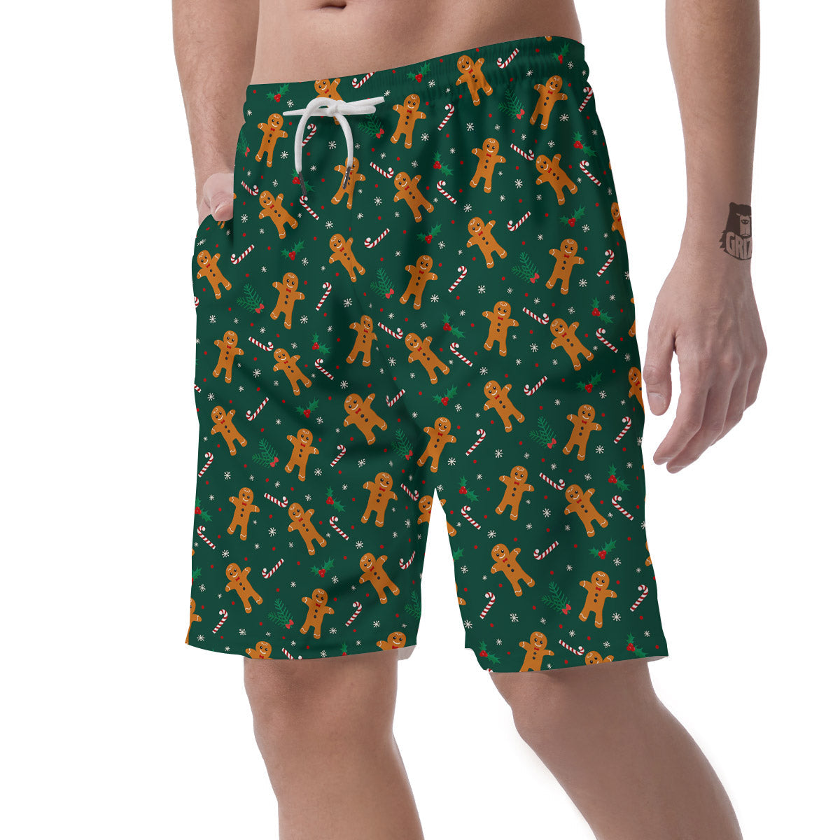 Candy And Christmas Cookie Print Pattern Men's Shorts-grizzshop