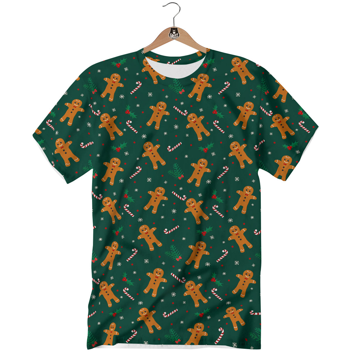 Candy And Christmas Cookie Print Pattern T-Shirt-grizzshop