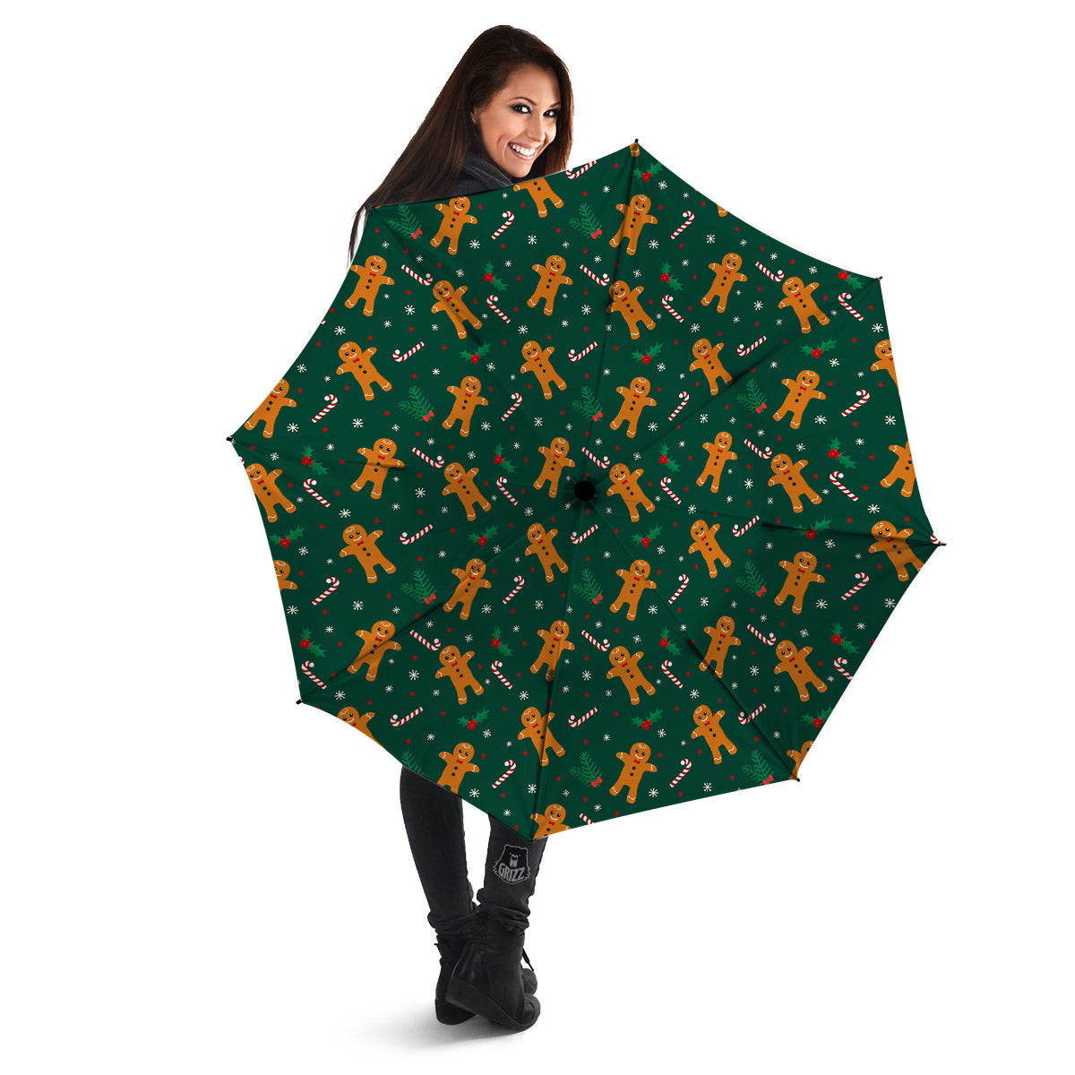 Candy And Christmas Cookie Print Pattern Umbrella-grizzshop