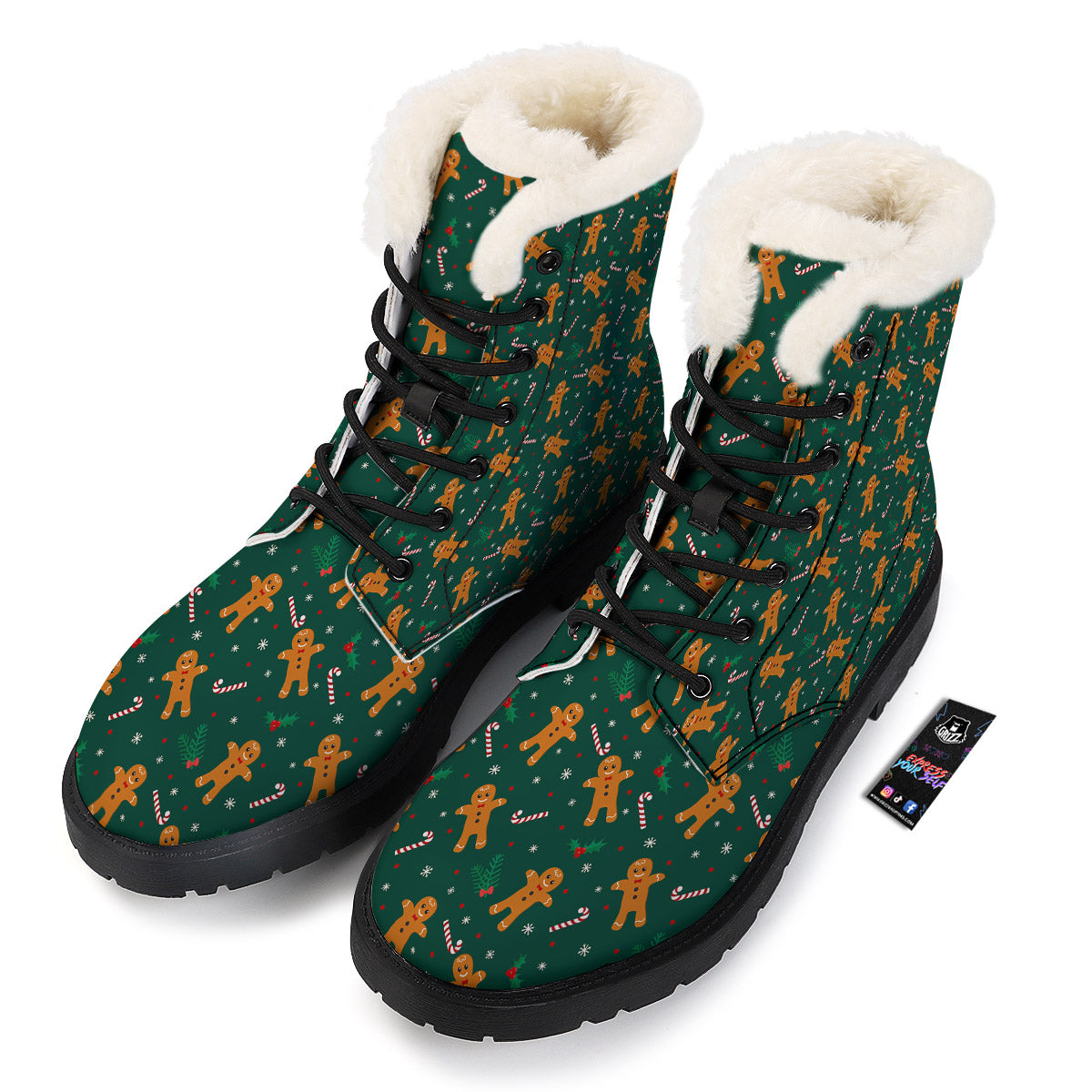Candy And Christmas Cookie Print Pattern Winter Boots-grizzshop