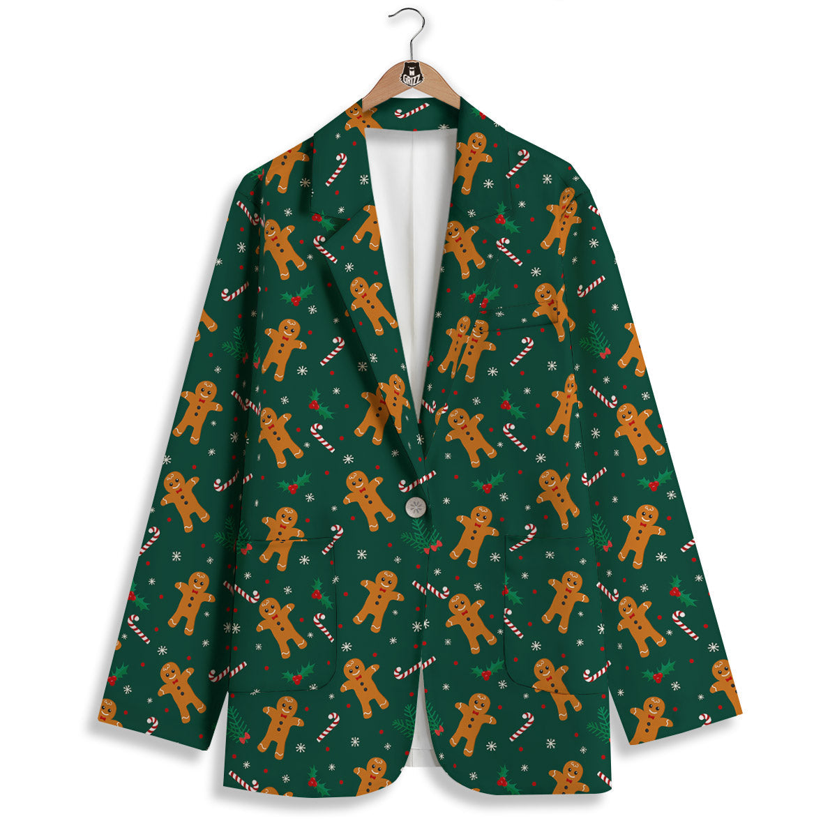 Candy And Christmas Cookie Print Pattern Women's Blazer-grizzshop