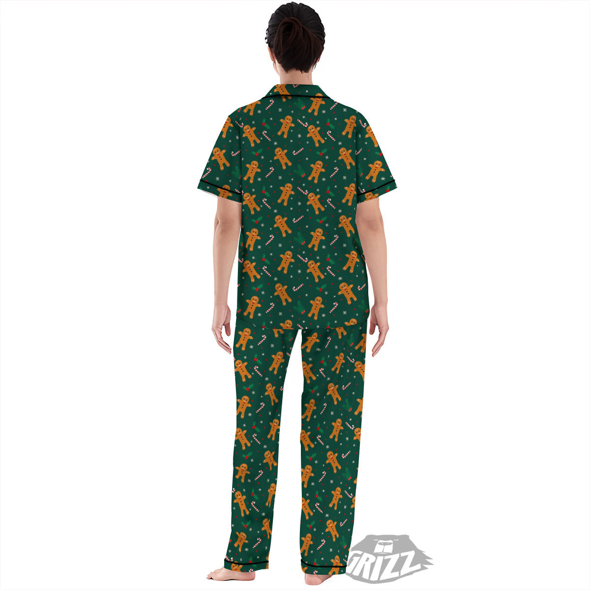 Candy And Christmas Cookie Print Pattern Women's Pajamas Set-grizzshop