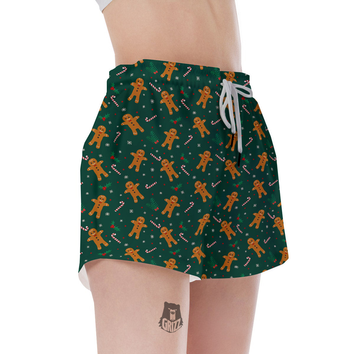 Candy And Christmas Cookie Print Pattern Women's Shorts-grizzshop