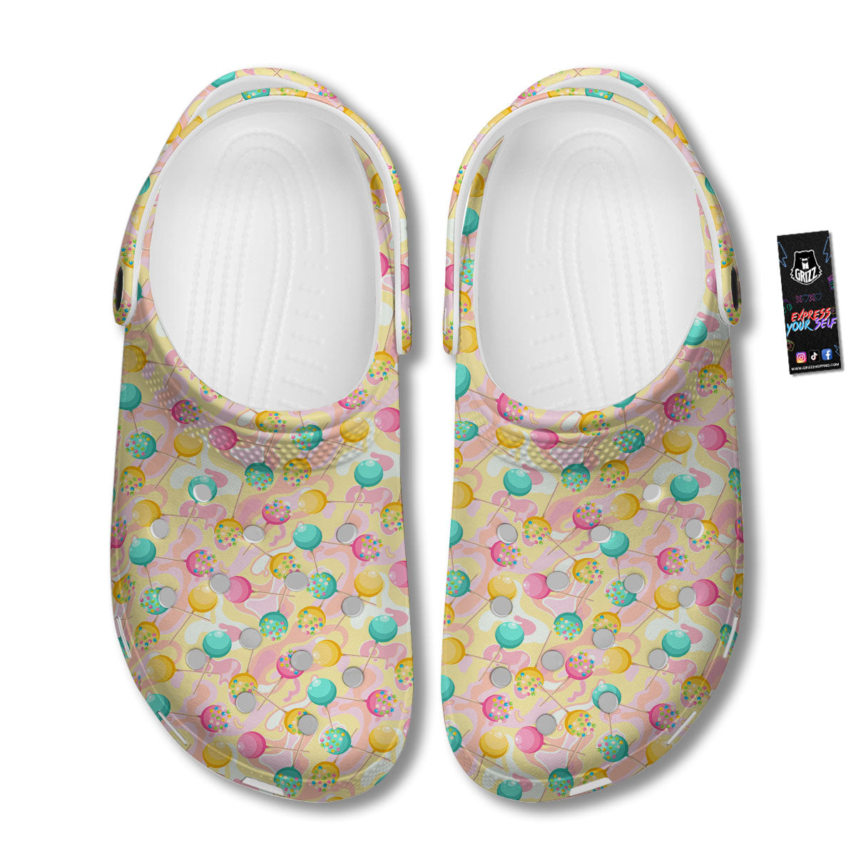 Candy And Colorful Lollipop Print Clog-grizzshop