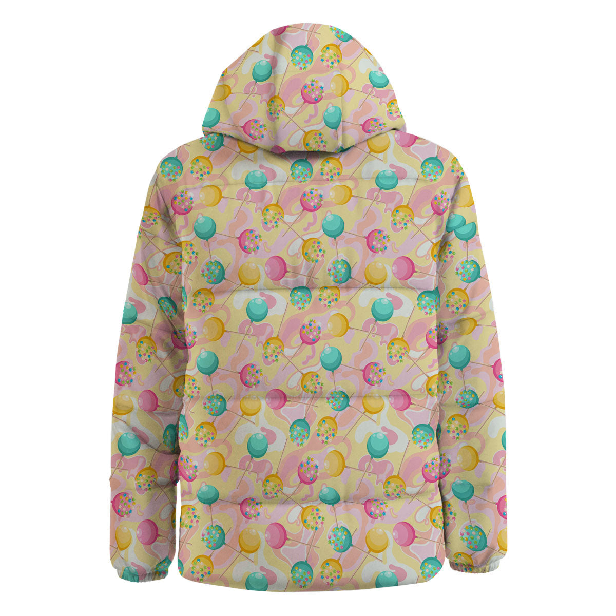 Candy And Colorful Lollipop Print Down Jacket-grizzshop