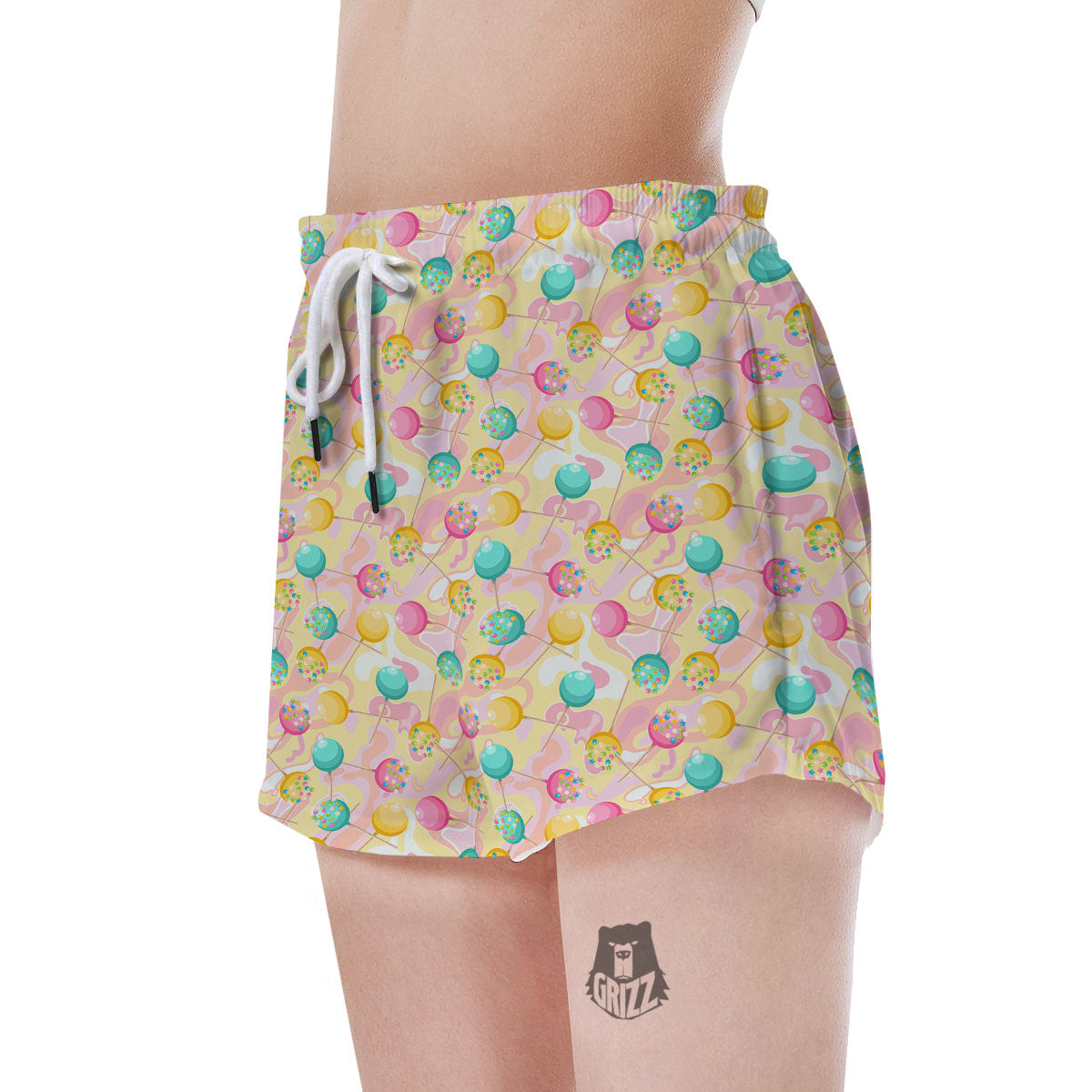 Candy And Colorful Lollipop Print Women's Shorts-grizzshop