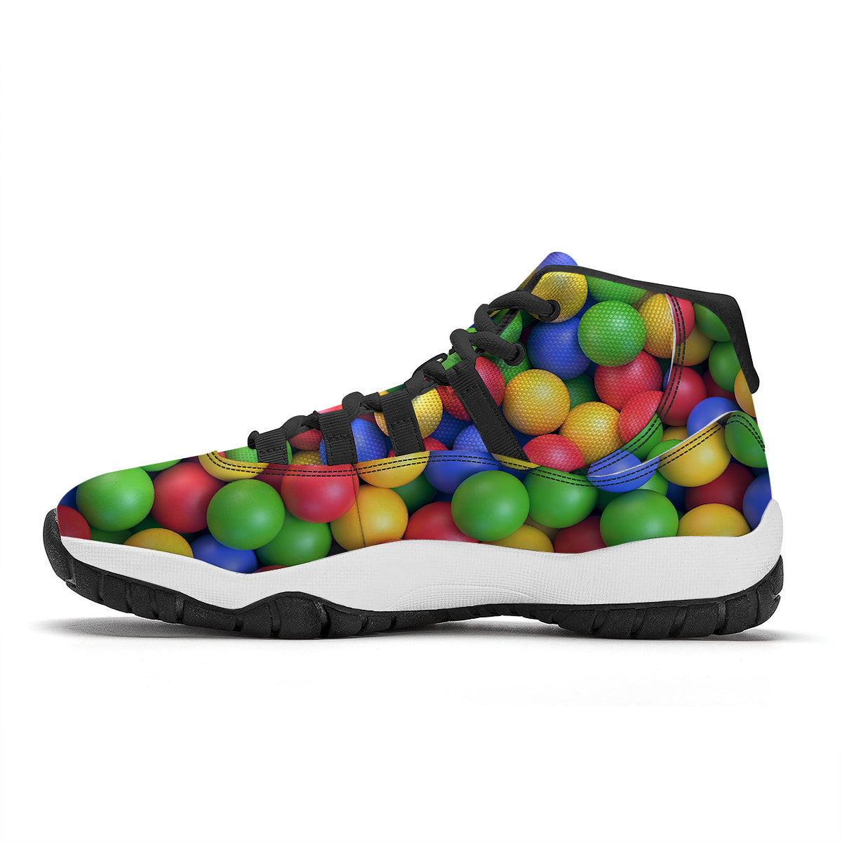 Candy Ball Colorful Print Black Bball Shoes-grizzshop