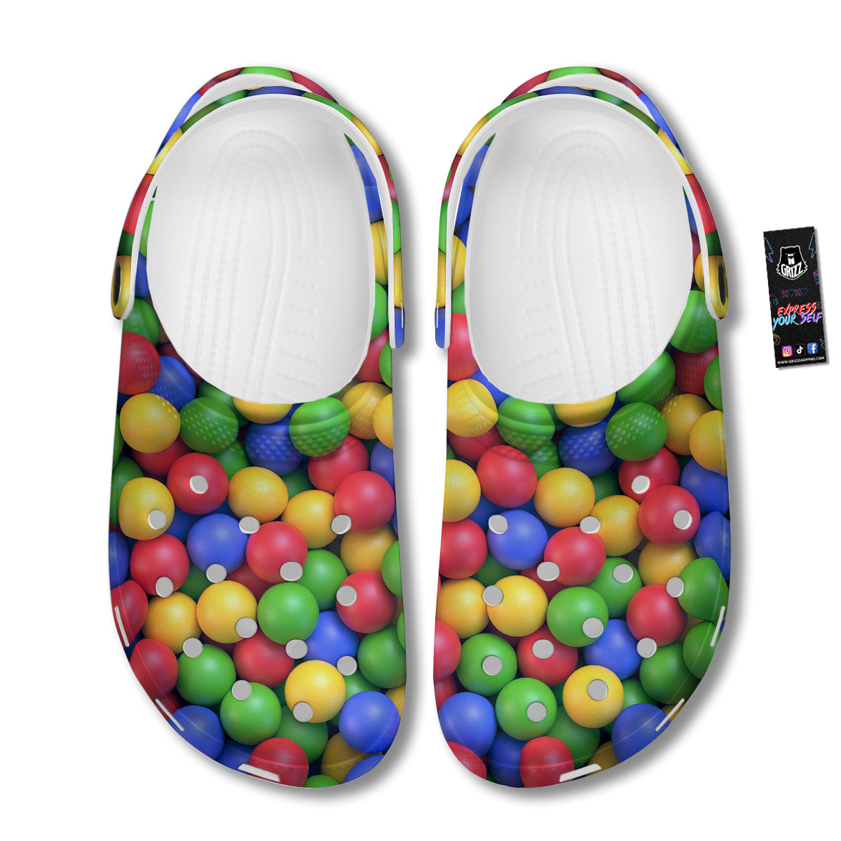 Candy Ball Colorful Print Clog-grizzshop