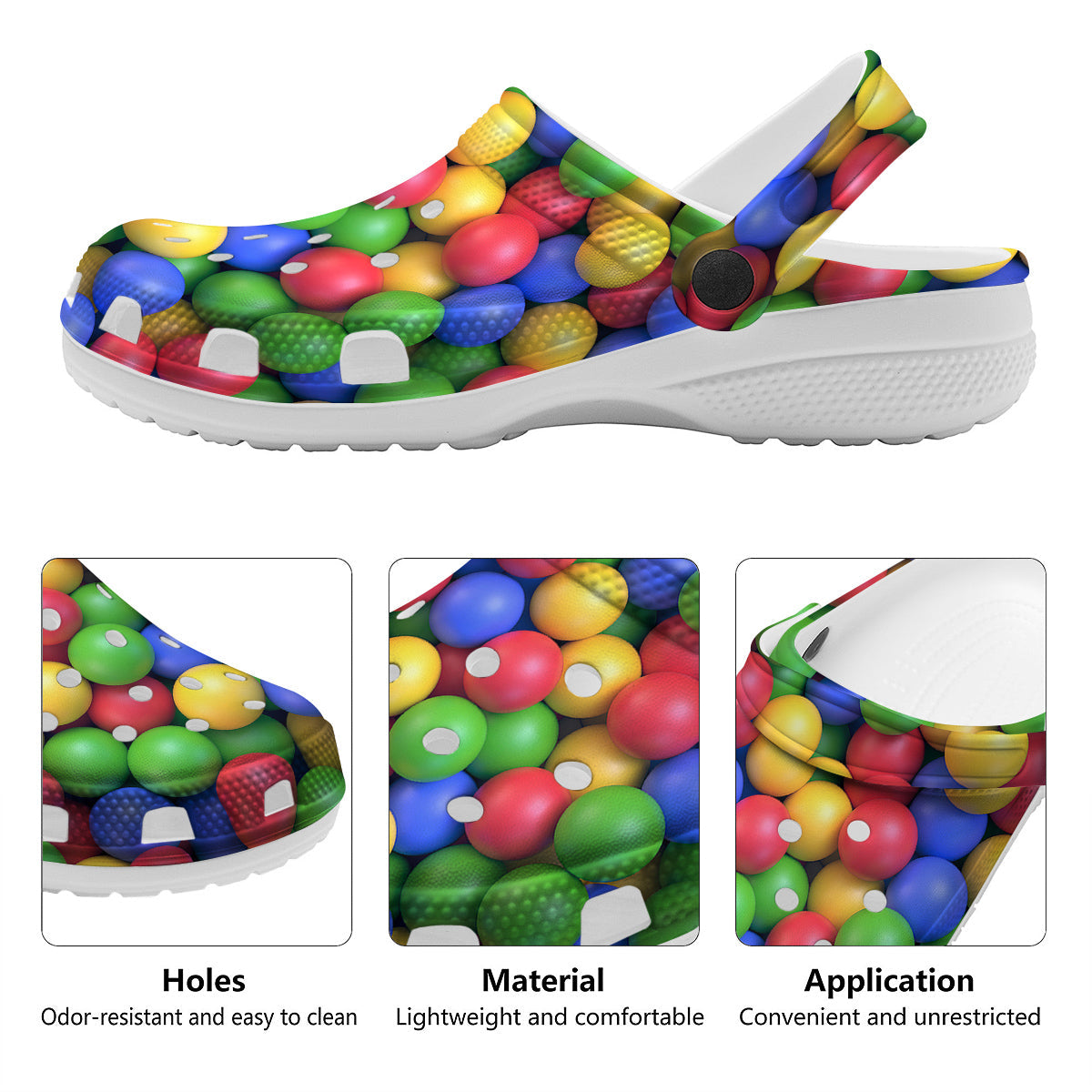 Candy Ball Colorful Print Clog-grizzshop