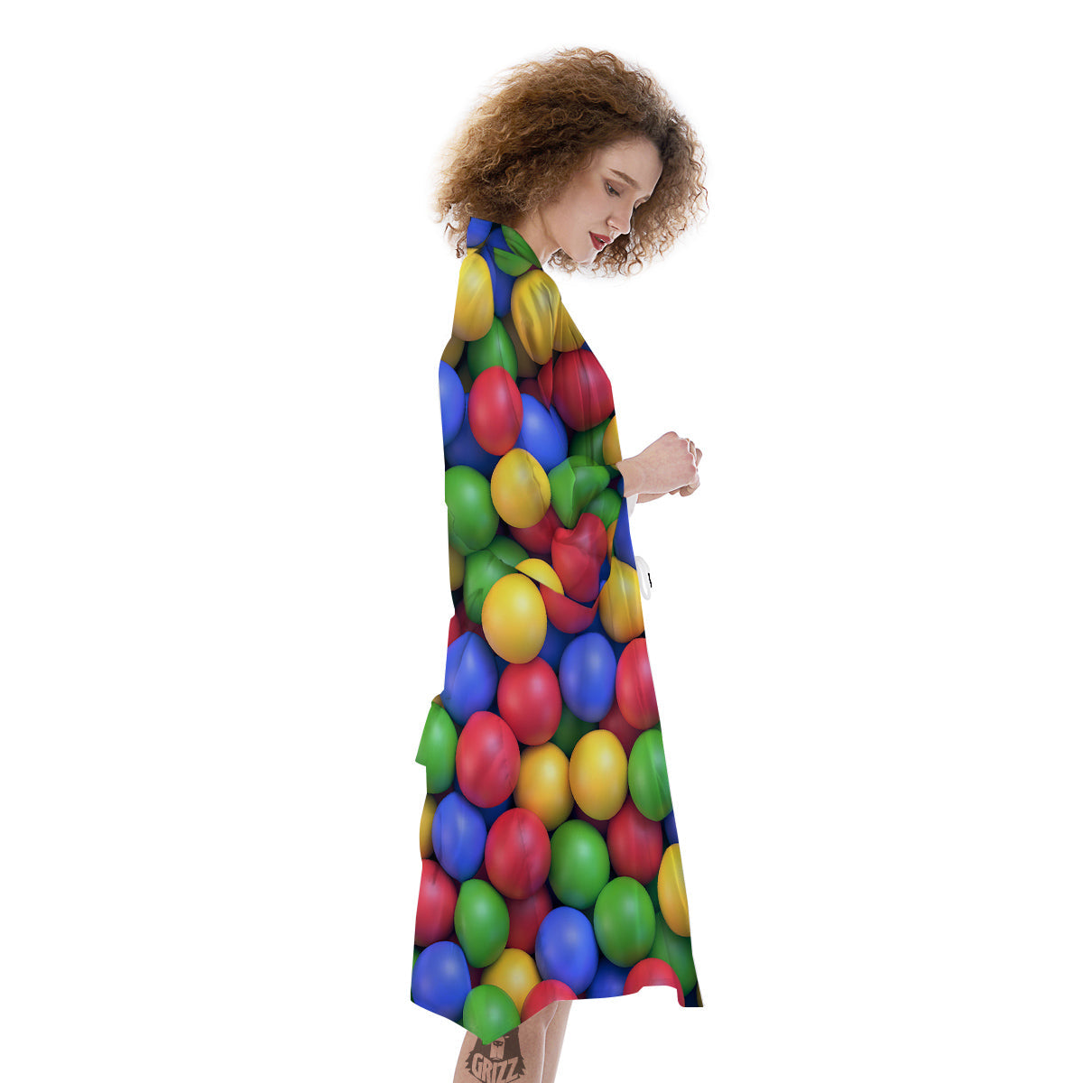 Candy Ball Colorful Print Kimono-grizzshop