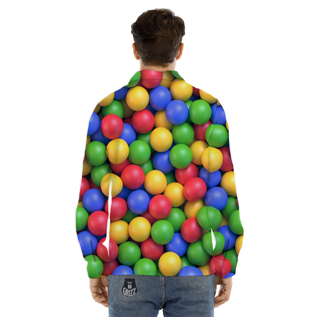 Candy Ball Colorful Print Men's Dress Shirts-grizzshop