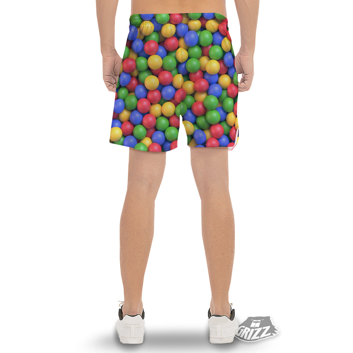 Candy Ball Colorful Print Men's Gym Shorts-grizzshop