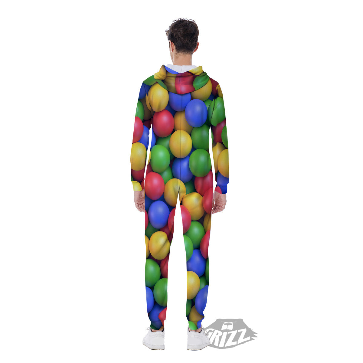 Candy Ball Colorful Print Men's Jumpsuit-grizzshop