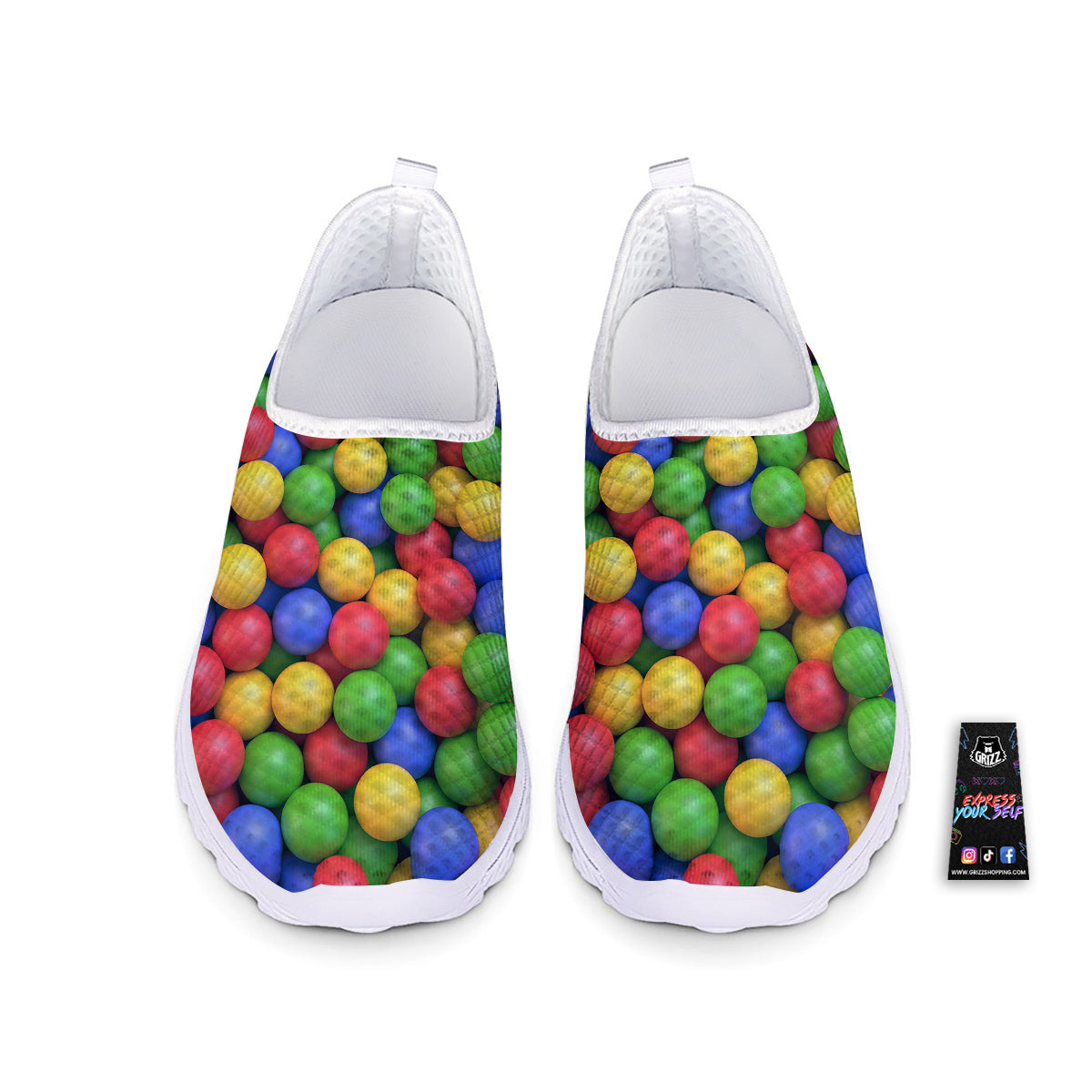 Candy Ball Colorful Print Nurse Shoes-grizzshop