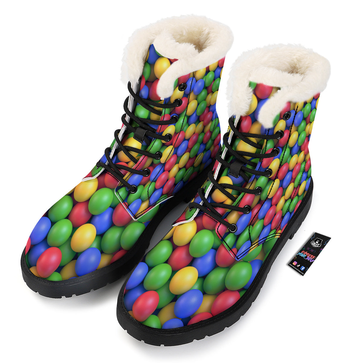 Candy Ball Colorful Print Winter Boots-grizzshop