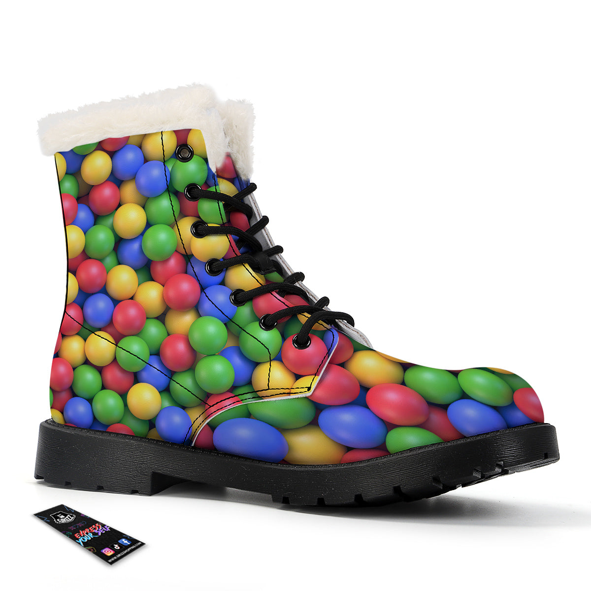 Candy Ball Colorful Print Winter Boots-grizzshop