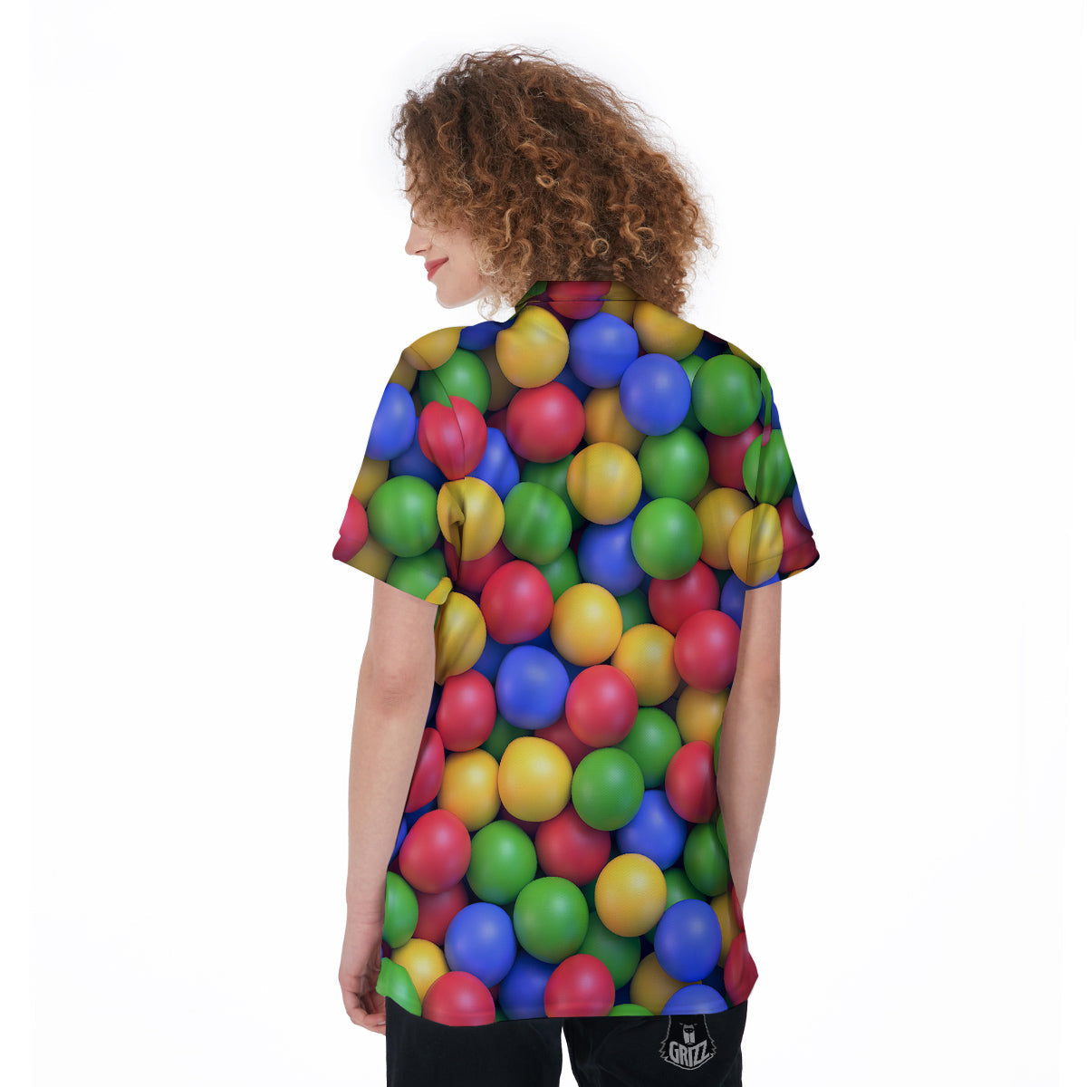 Candy Ball Colorful Print Women's Golf Shirts-grizzshop