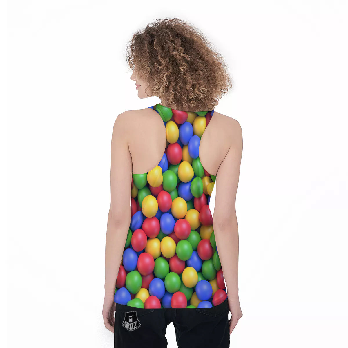 Candy Ball Colorful Print Women's Racerback Tank Top-grizzshop