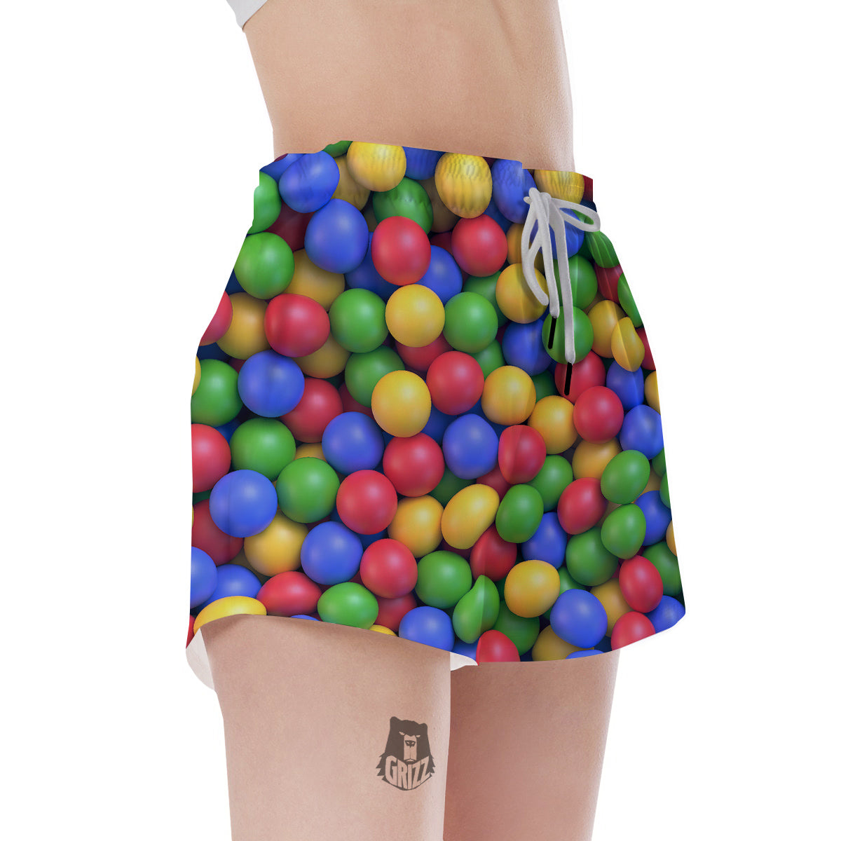 Candy Ball Colorful Print Women's Shorts-grizzshop