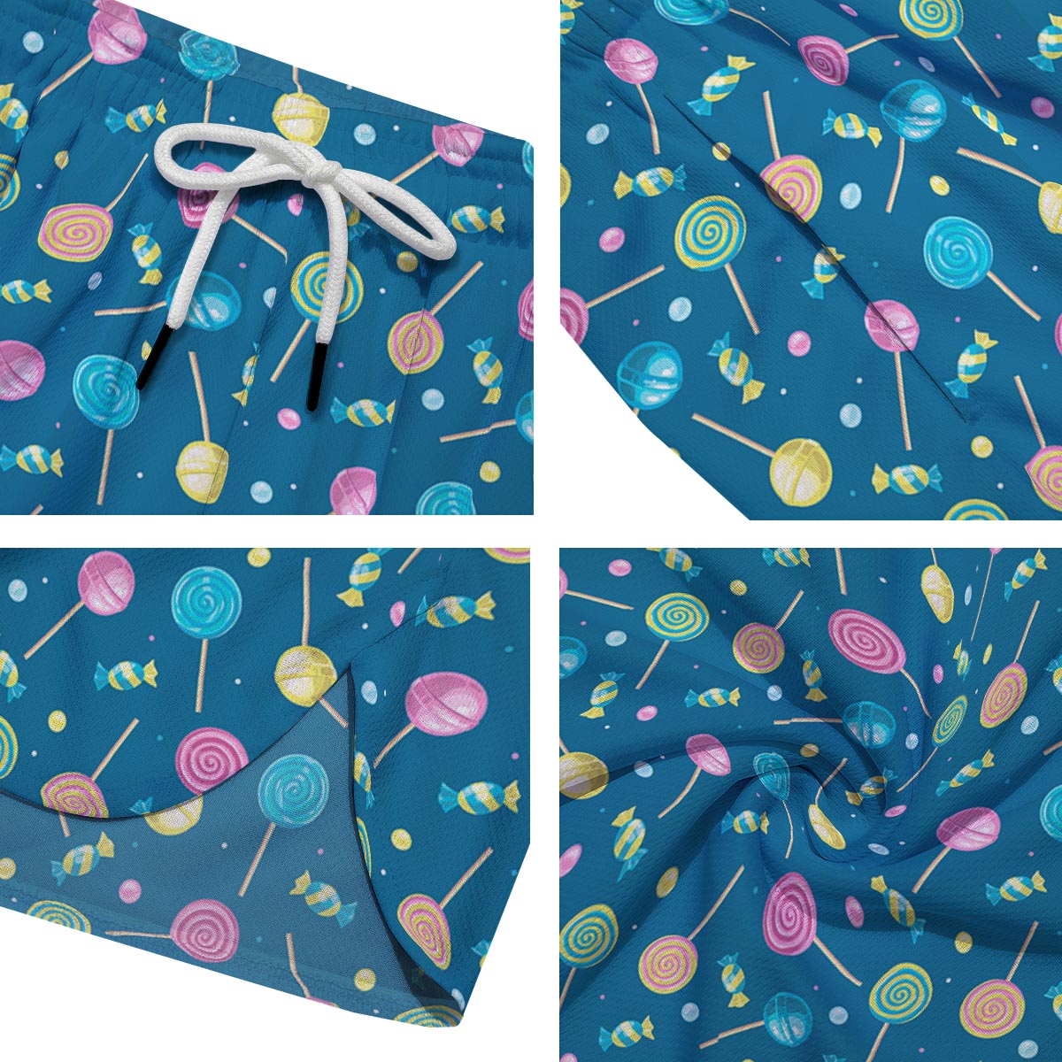 Candy Ball Sweet Print Pattern Men's Running Shorts-grizzshop