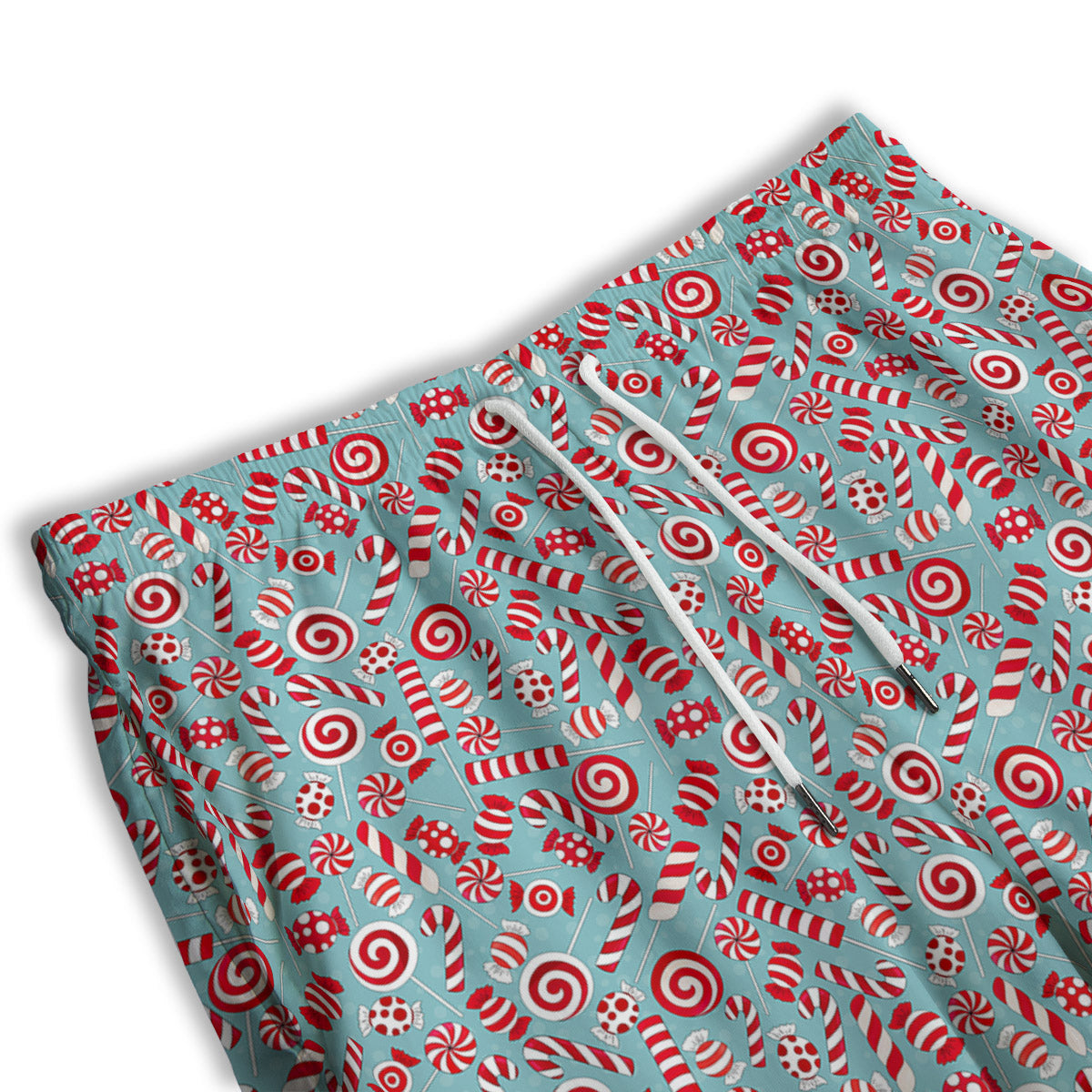Candy Cane Christmas Print Pattern Men's Athletic Shorts