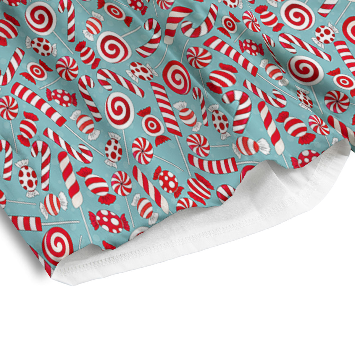 Candy Cane Christmas Print Pattern Men's Athletic Shorts