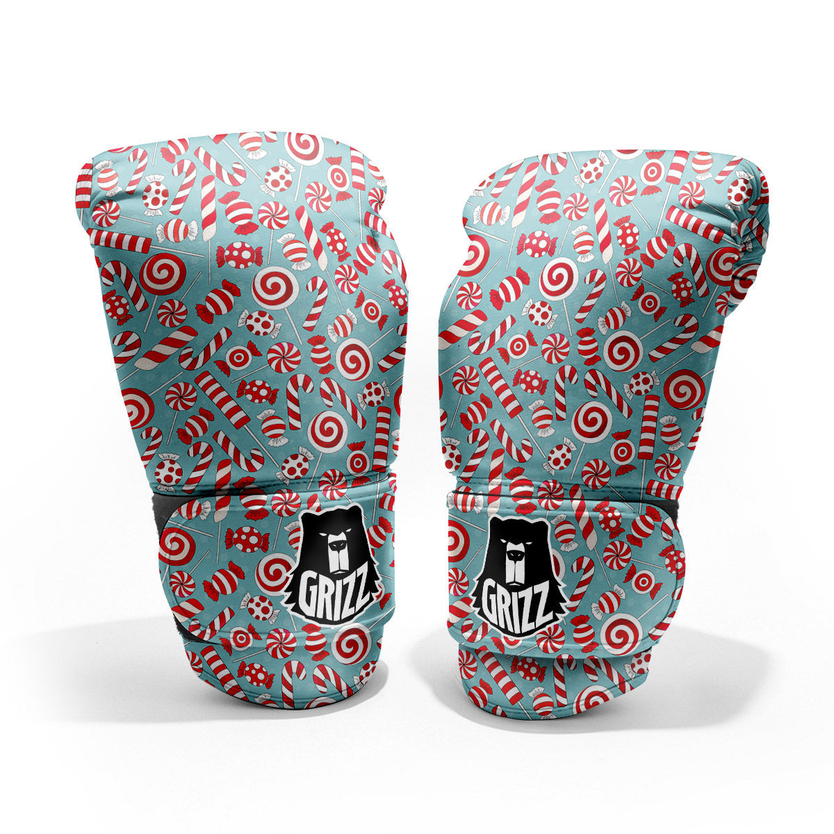 Candy Cane Christmas Print Pattern Pro Boxing Glove