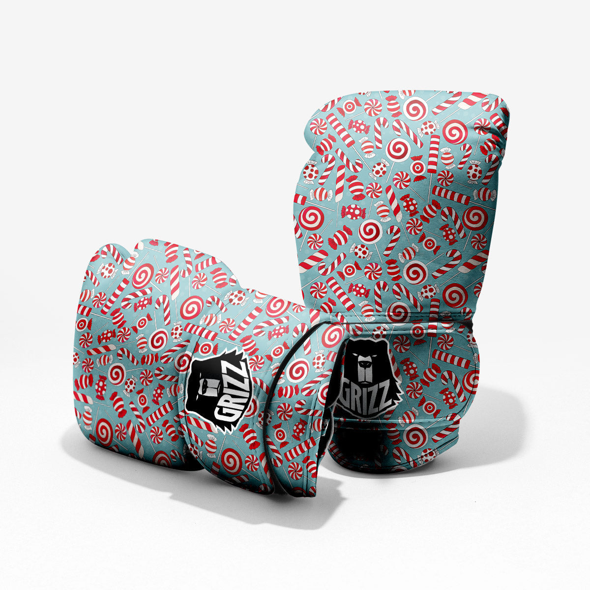 Candy Cane Christmas Print Pattern Pro Boxing Glove