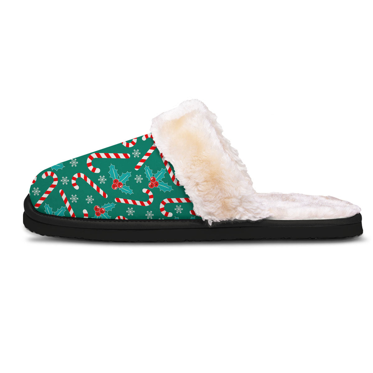 Candy Cane Merry Christmas Print Pattern Slippers-grizzshop