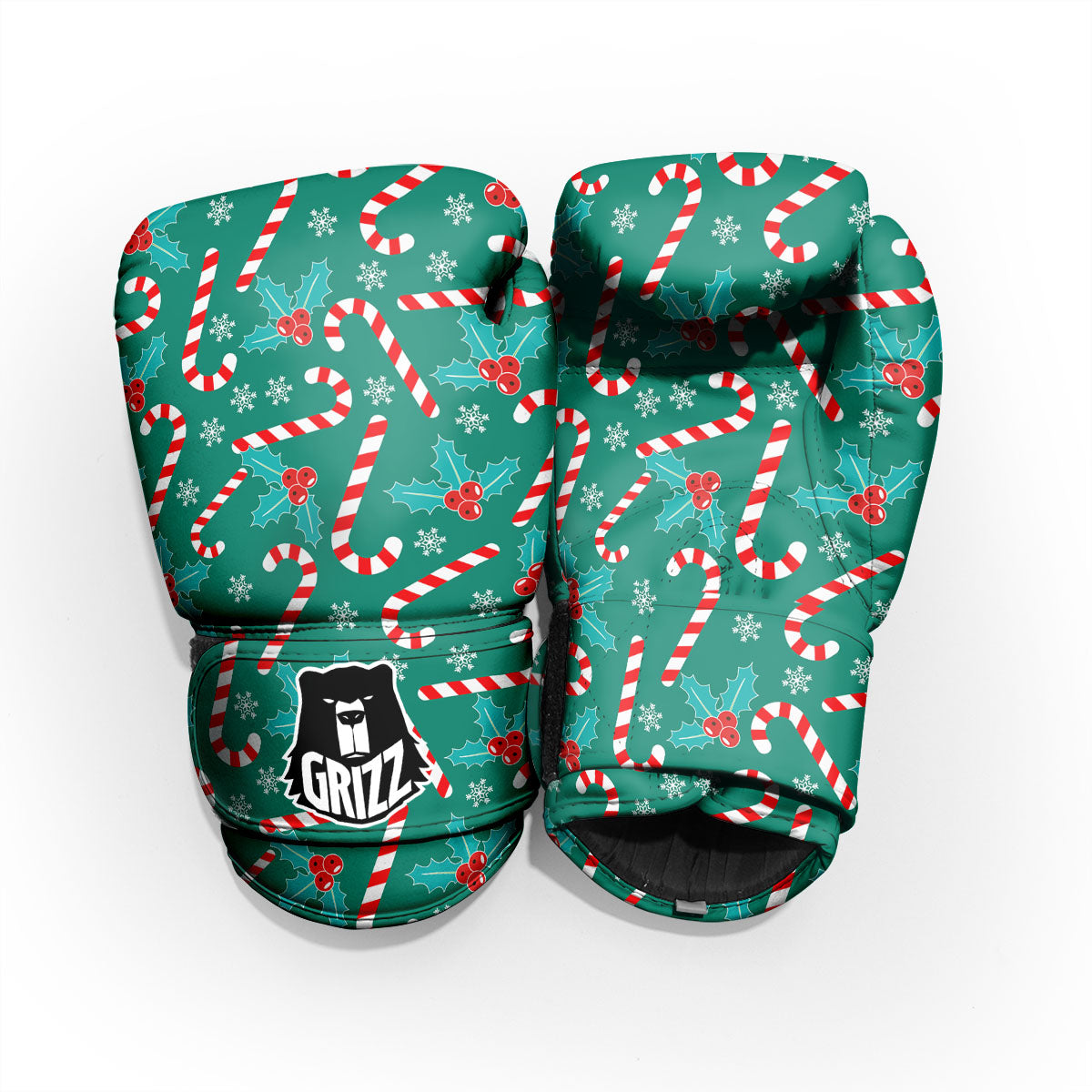 Candy Cane Merry Christmas Print Pattern Pro Boxing Glove