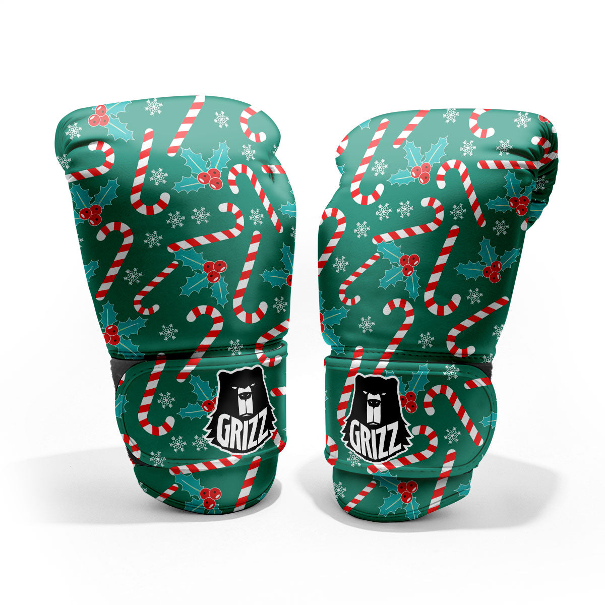 Candy Cane Merry Christmas Print Pattern Pro Boxing Glove