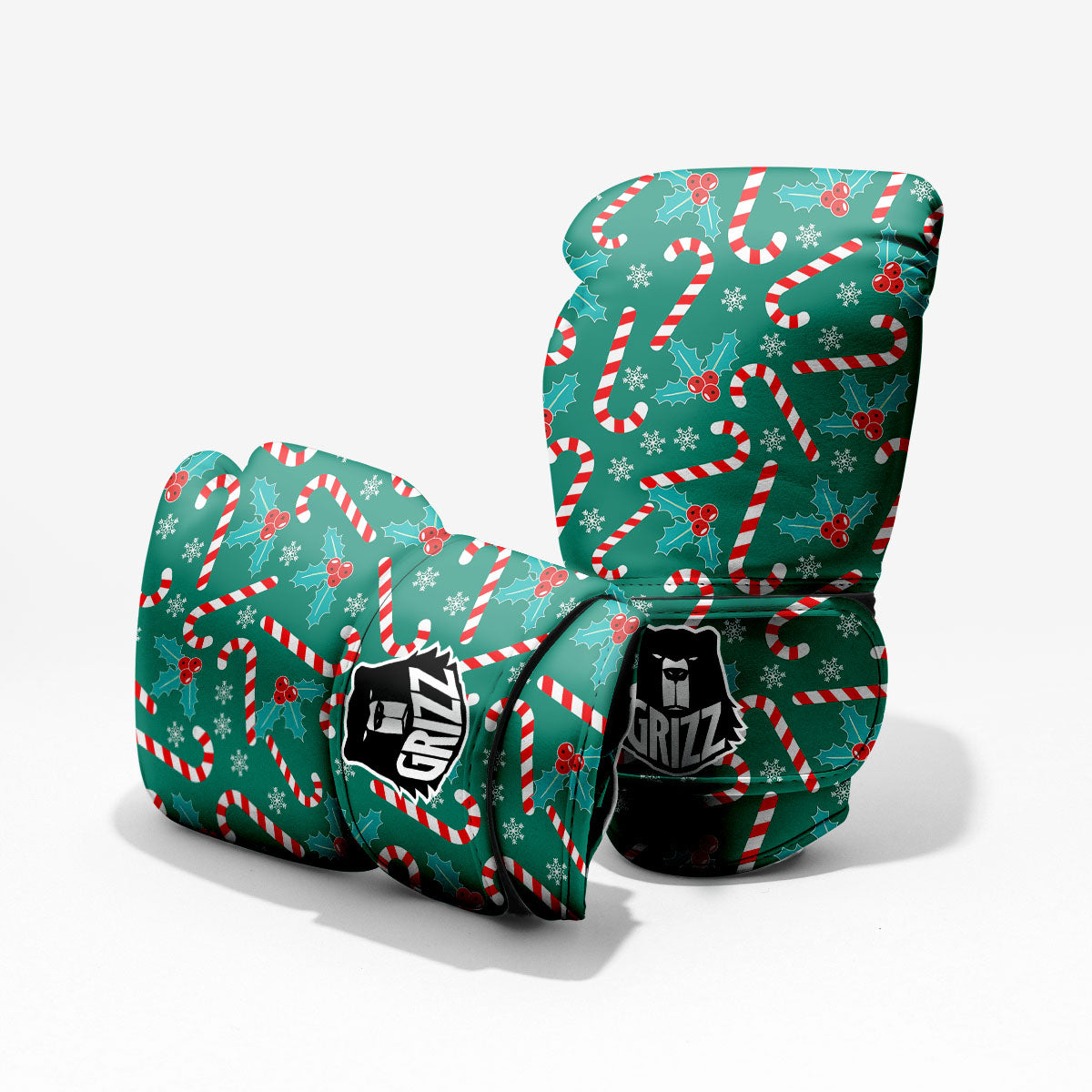 Candy Cane Merry Christmas Print Pattern Pro Boxing Glove