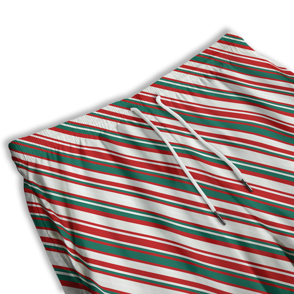 Candy Cane Stripe Christmas Print Men's Athletic Shorts
