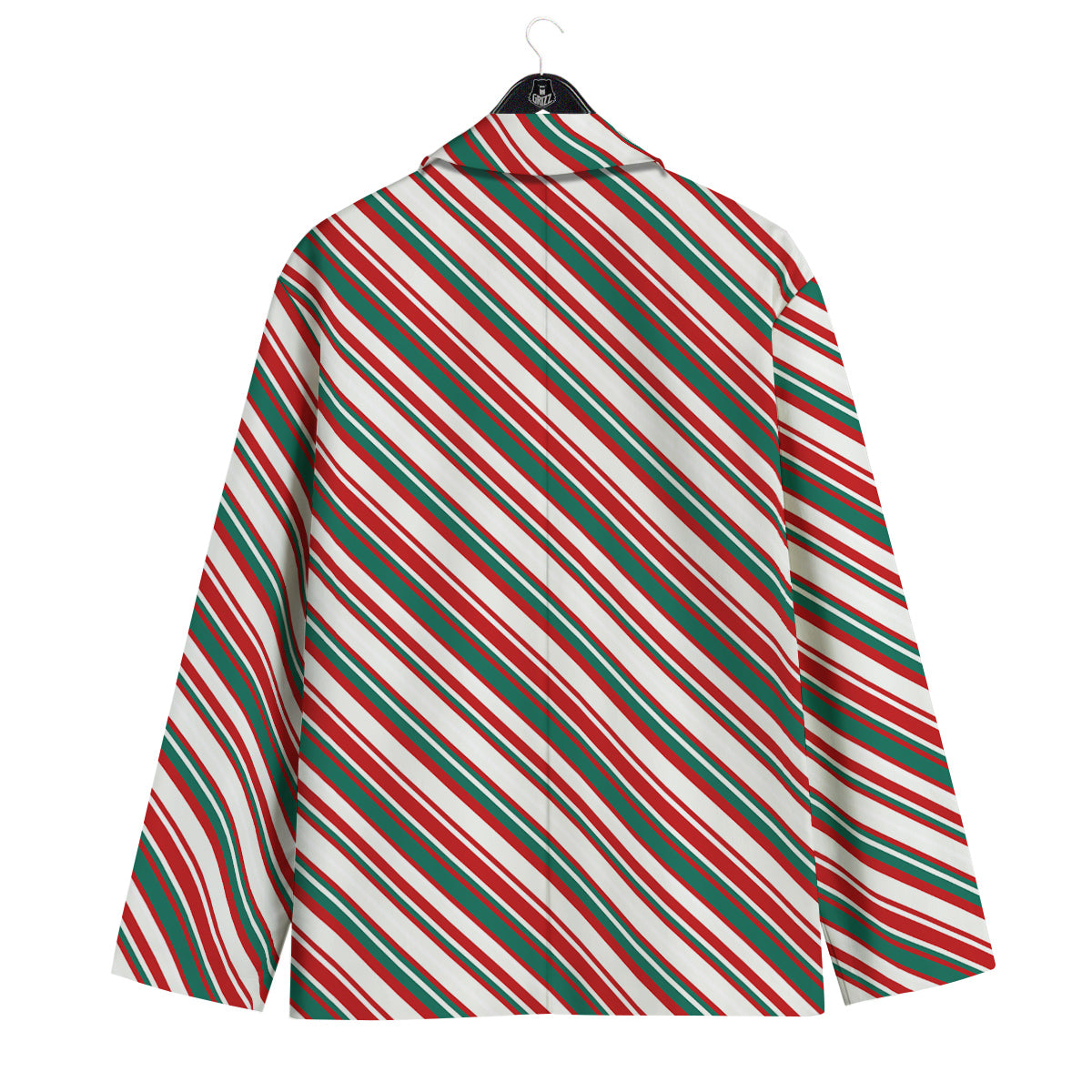 Candy Cane Stripe Christmas Print Men's Sport Coat-grizzshop