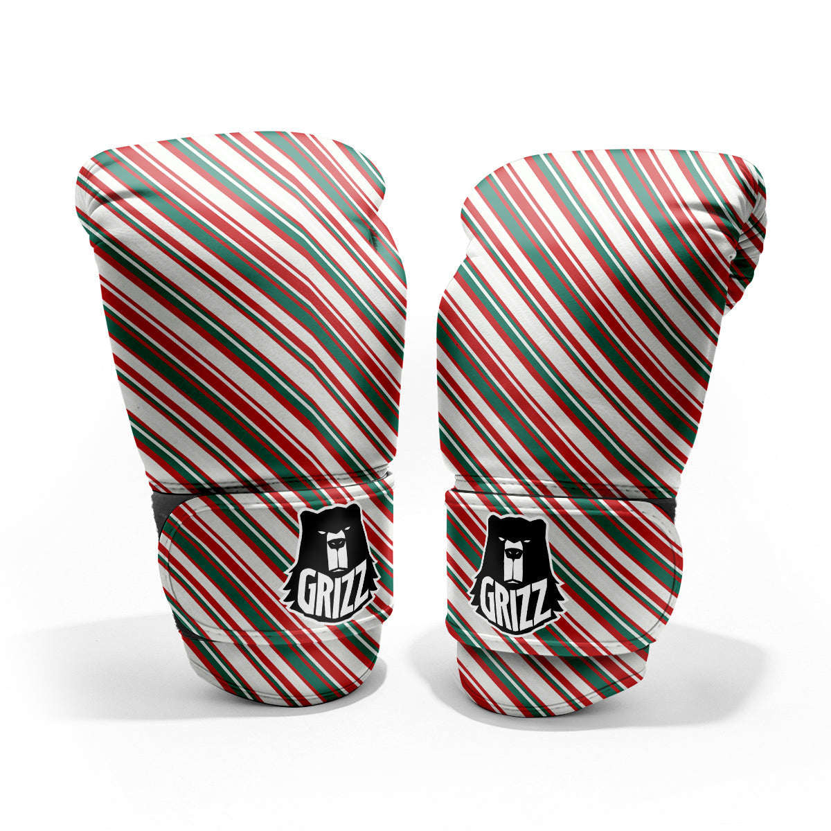 Candy Cane Stripe Christmas Print Pro Boxing Glove