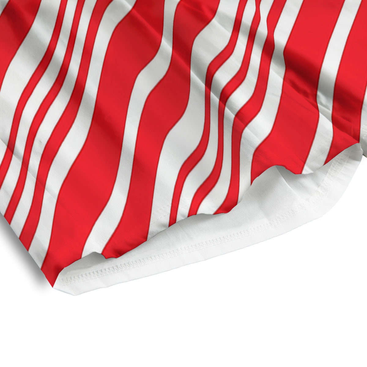Candy Cane Stripe White And Red Print Men's Athletic Shorts