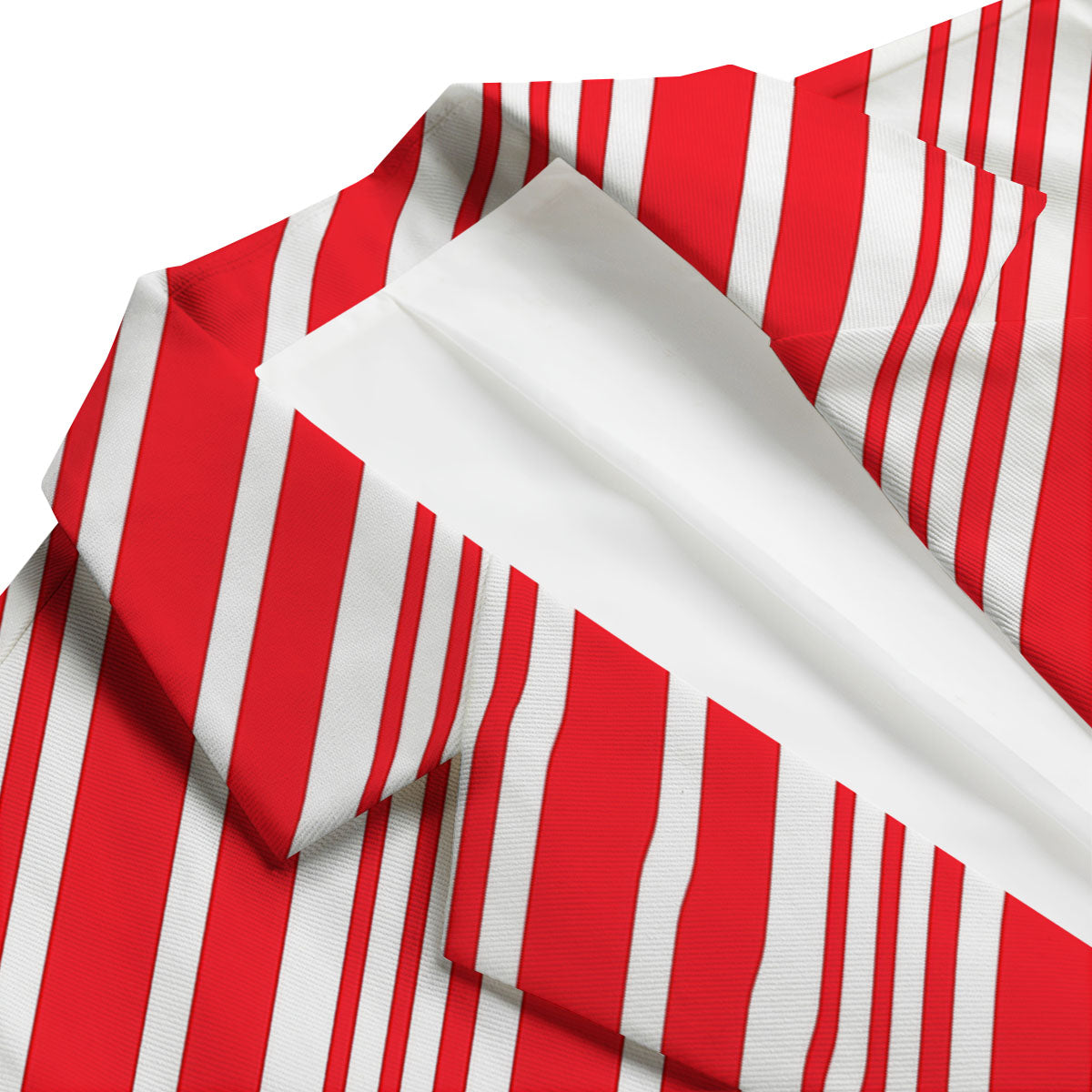 Candy Cane Stripe White And Red Print Men's Blazer-grizzshop